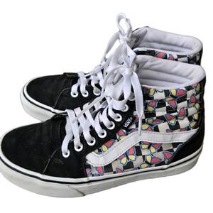VANS Fillmore Checkerboard Butterfly Skate Shoes Hi Top Womens Sz 6 Lace #721356
